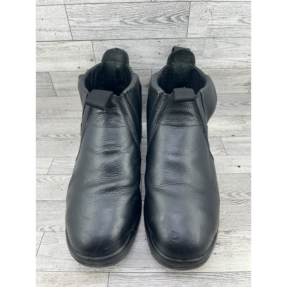 Florsheim MT75 Black Leather Steel Toe Work Boots Men Sz 11 3E EH Slip Resistant